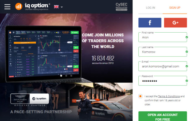 iq option registrace