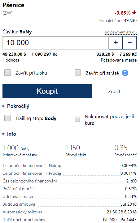 nákup pšenice