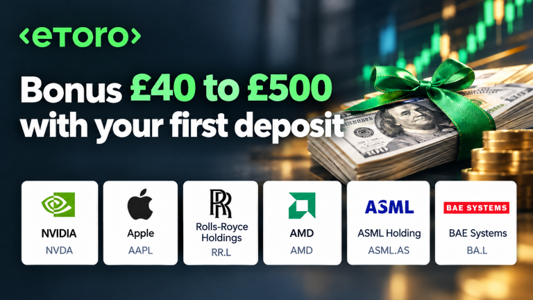 eToro Free Shares | Promo code | Bonus up to £500