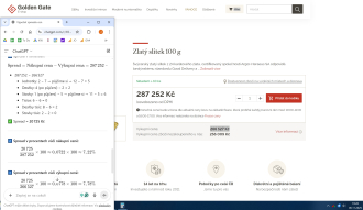 Golden Gate slitek 100 g spread