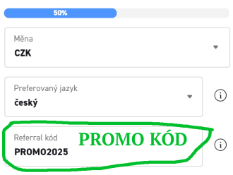 xtb registrace a zadáni promo kódu PROMO2025