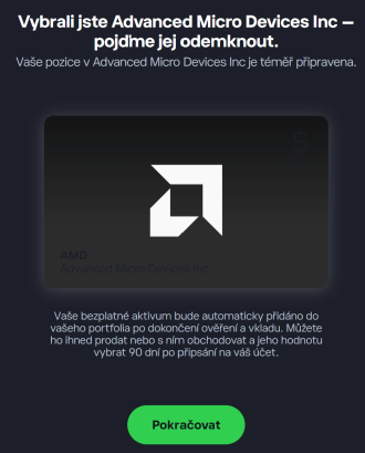 etoro vybraná akcie AMD zdarma