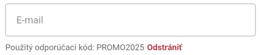Použitý odporúčací kód PROMO2025