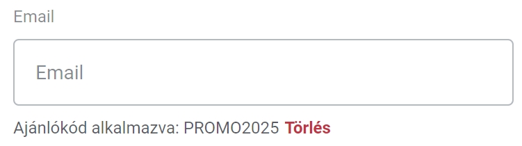 Ajánlókód alkalmazva PROMO2025