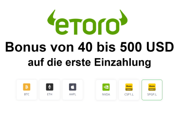 eToro Einzahlungsbonus – kostenlose Aktie oder Kryptowährung