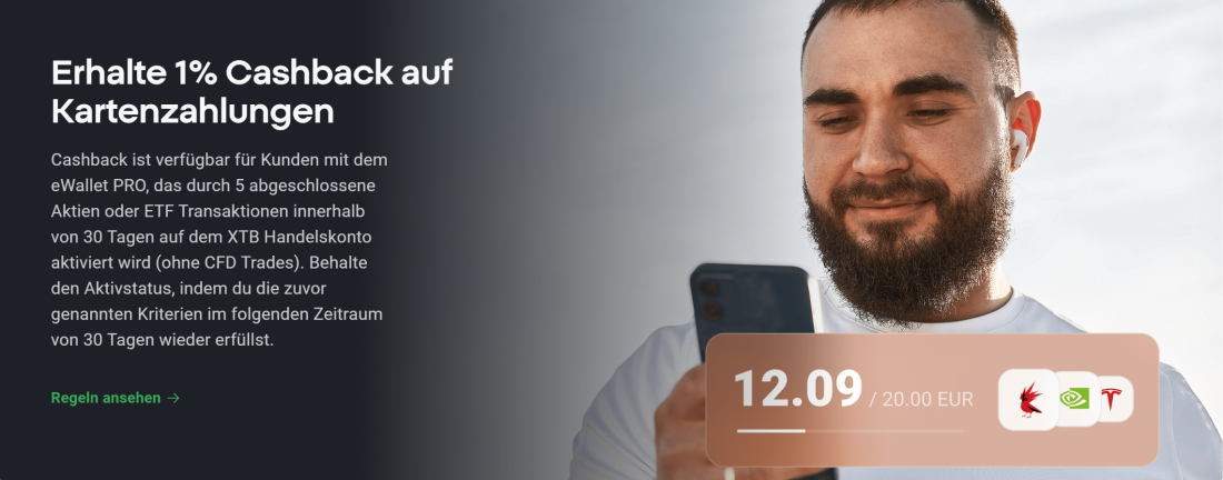1% Cashback auf Kartenzahlungen - XTB