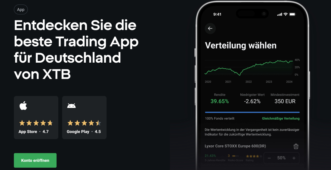 die beste Trading App für Deutschland von XTB