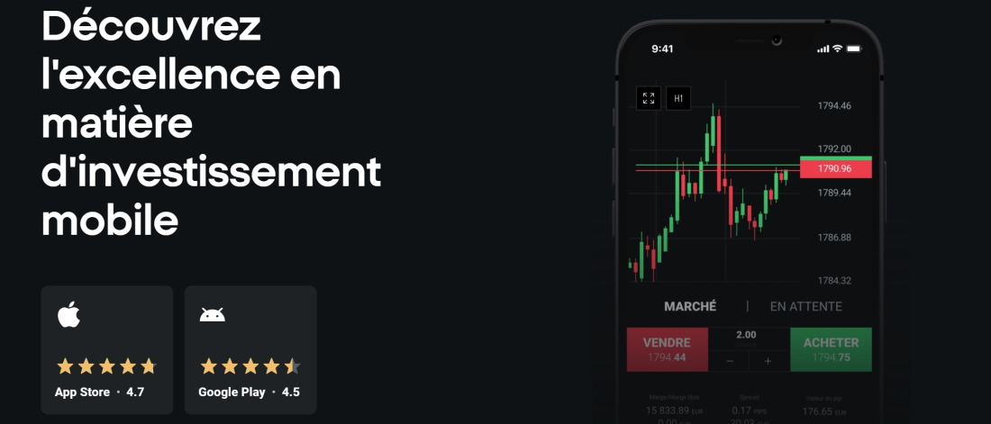 l’application mobile XTB