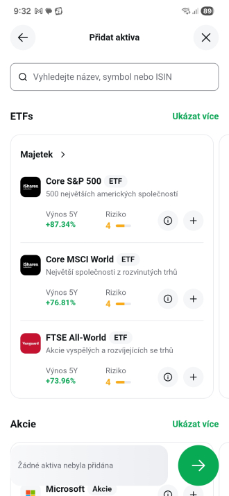Výběr ETF do vlastního investičního plánu XTB