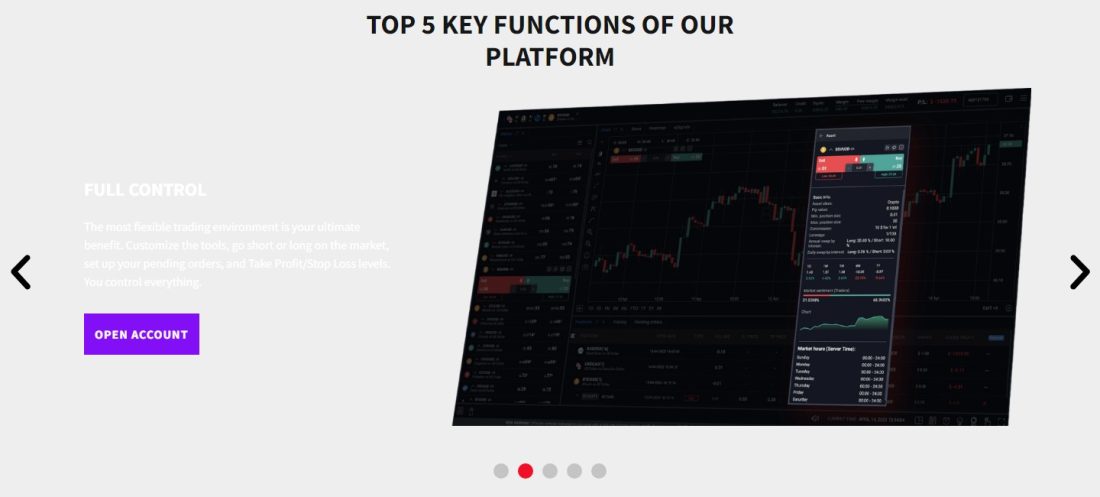 Airmarkets Web Trader platform