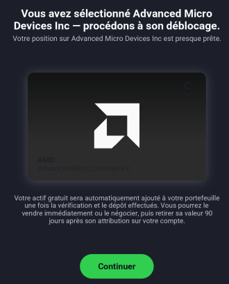 etoro action AMD sélectionnée gratuitement