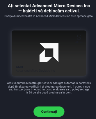 eToro, acțiunea AMD gratuită selectată