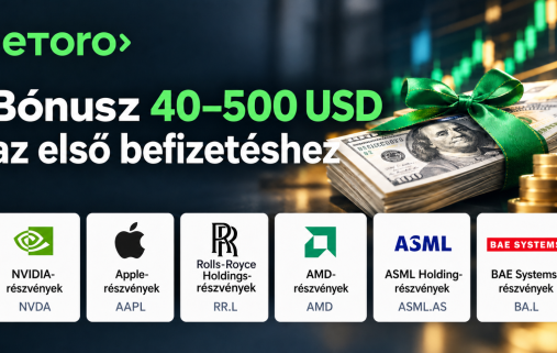 eToro-bónusz: 40–500 USD értékű ingyenes részvény