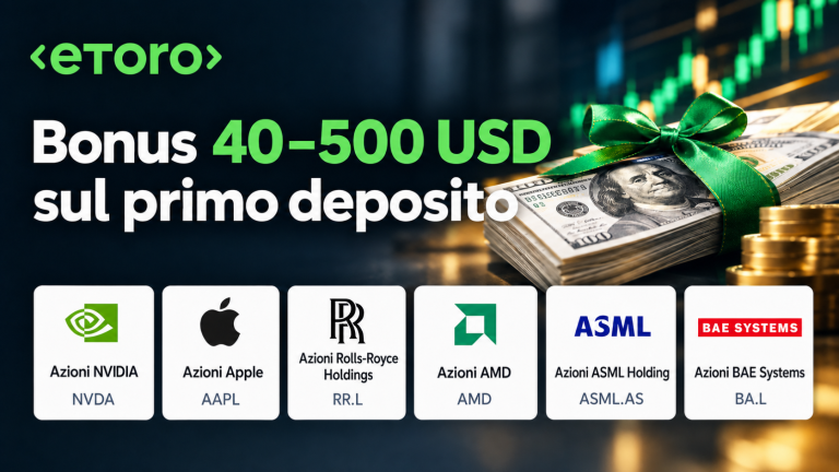 eToro bonus benvenuto: azioni gratis fino a 500 USD