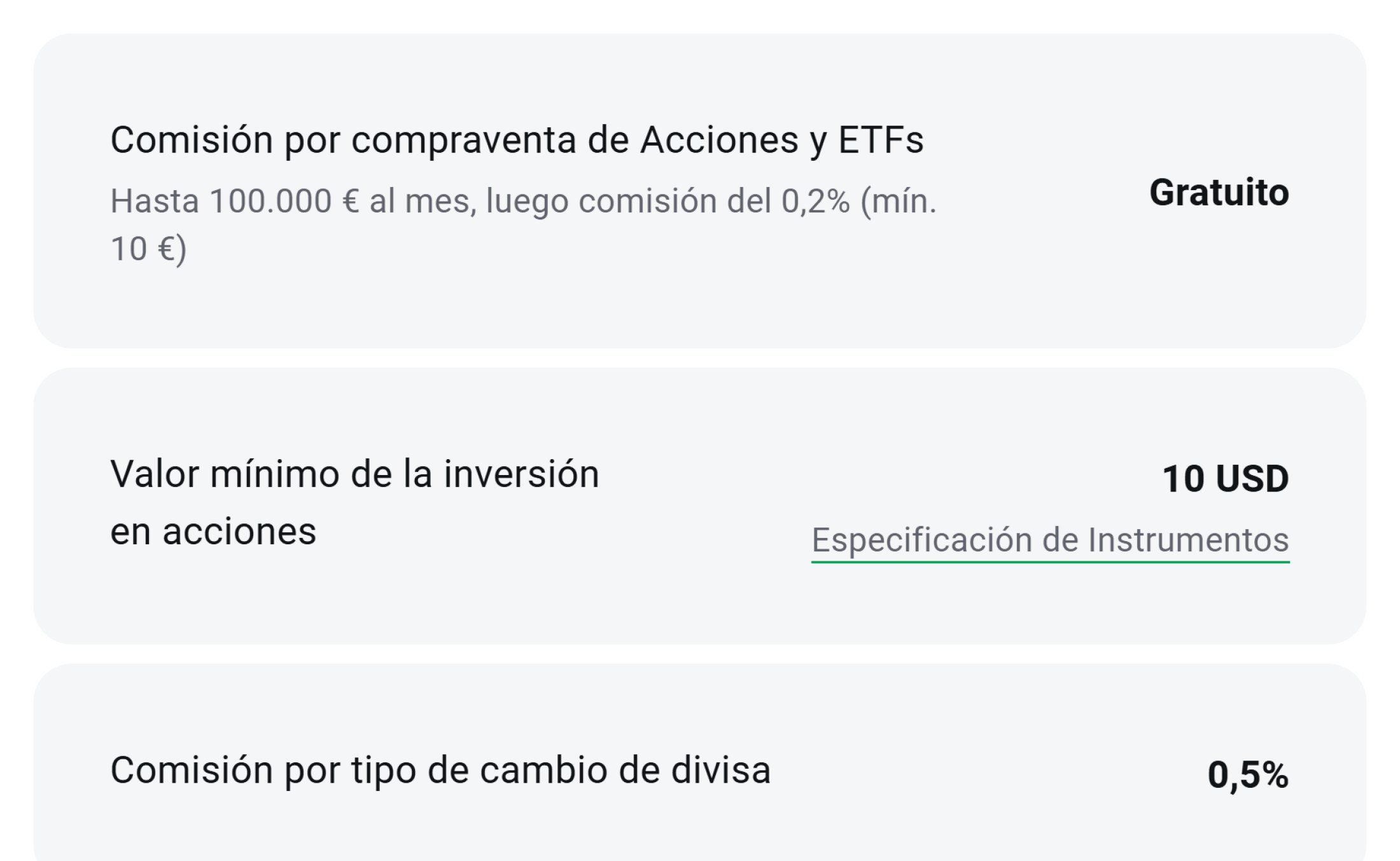 Comisiones de XTB para acciones y ETF en Latinoamérica