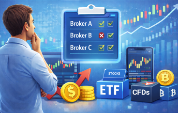comparison of brokers for stocks, CFDs and ETFs