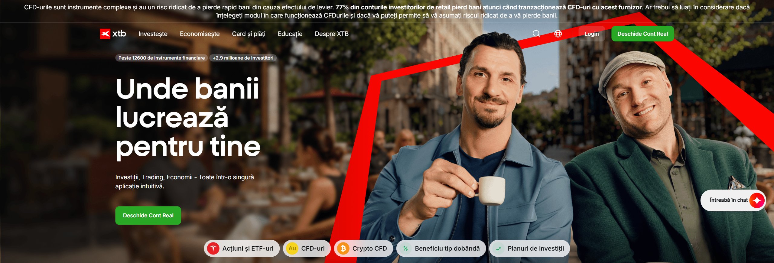 Site-ul XTB pentru România